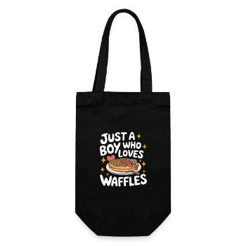 Waffeln Frühstück Süßigkeiten - Geschenkbeutel für Flaschen - Schwarz - Vorne