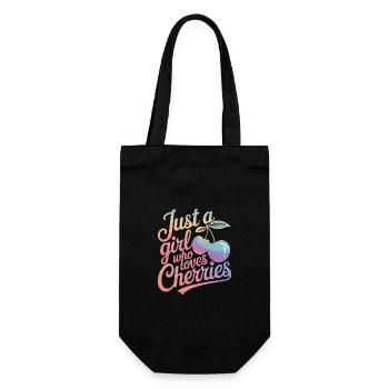 Cherries Cherries Fruits Food - Gift Bag for Bottles - black - Front