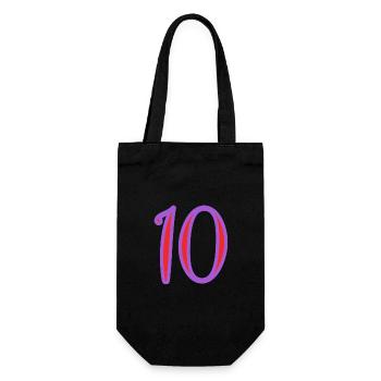 10. 10 YEARS. 10th ANNIVERSARY. 10 YEAR ANNIVERSARY. - Gift Bag for Bottles - black - Front