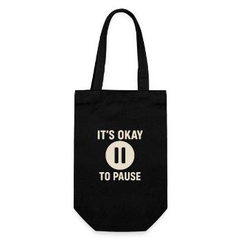 It’s Okay to Pause – Message Bien-Être Minimaliste - Sac à bouteille - noir - Devant