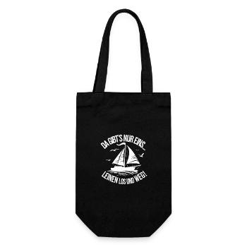 Leinen los und nichts wie weg! Wir legen ab! - Geschenkbeutel für Flaschen - Schwarz - Vorne