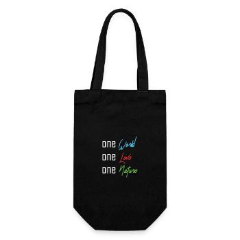 One World, One Love, One Nature - Gift Bag for Bottles - black - Front
