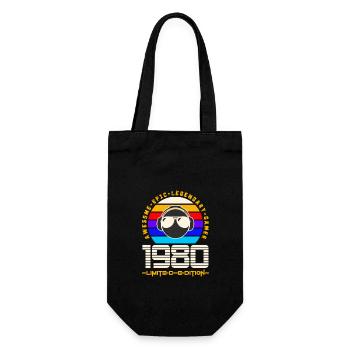 1980 - Geschenkbeutel für Flaschen - Schwarz - Vorne