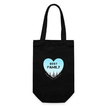 best family - Geschenkbeutel für Flaschen - Schwarz - Vorne