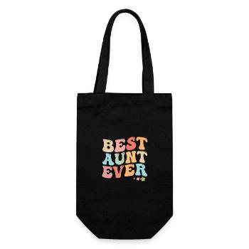 Best Aunt vintage design to auntie from niece - Geschenkbeutel für Flaschen - Schwarz - Vorne