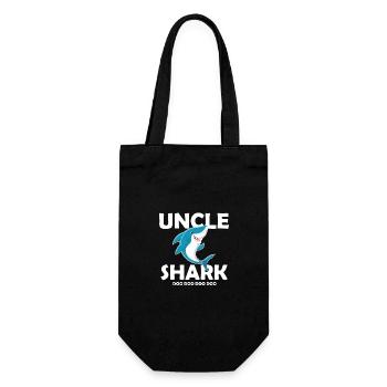 Uncle Shark Shirt Fathers Day Gift Idea For Uncle - Geschenkbeutel für Flaschen - Schwarz - Vorne