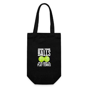 Tennis Grab Your Balls Were Going To Play Tennis - Gift Bag for Bottles - black - Front
