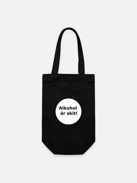 Alkohol ist Scheiße (Weißer Kreis) - Geschenkbeutel für Flaschen - Schwarz