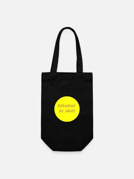 Alkohol ist Scheiße (Gelber Kreis) - Geschenkbeutel für Flaschen - Schwarz