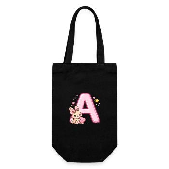 A with Rabbit Heart - Gift Bag for Bottles - black - Front