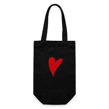 Coeur amour coeur amour sentiment coeur rouge cadeau - Sac à bouteille - noir - Devant