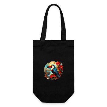 Toucan with flowers by the lake - Gift Bag for Bottles - black - Front