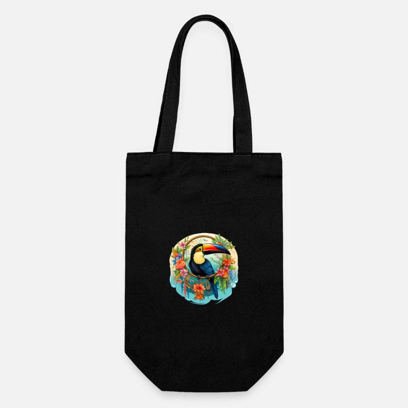 Toucan with dream catcher - Gift Bag for Bottles - black