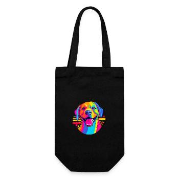 Rainbow Golden Retriever - Gift Bag for Bottles - black - Front