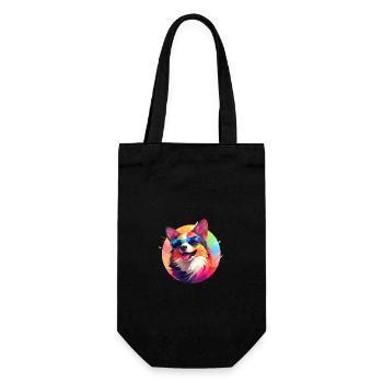 Corgi coloré avec des lunettes de soleil - Sac à bouteille - noir - Devant