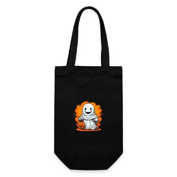 Cute Halloween ghost with pumpkin - Gift Bag for Bottles - black - Front