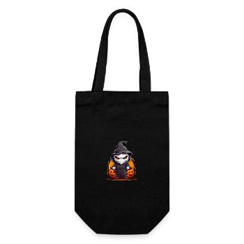 Visage fantôme d’Halloween avec capuchon - Sac à bouteille - noir - Devant