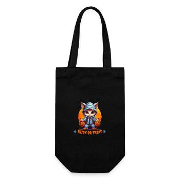 Tromper ou traiter le chat avec un costume - Sac à bouteille - noir - Devant