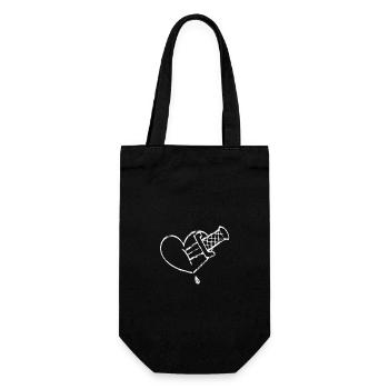 Herz Stich bluten Punk Skizze - Geschenkbeutel für Flaschen - Schwarz - Vorne