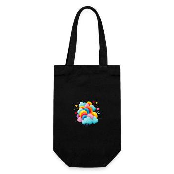 colorful cotton candy clouds - Gift Bag for Bottles - black - Front