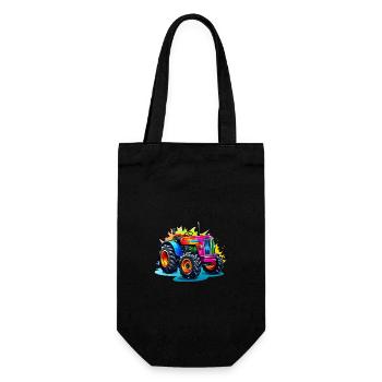 Tracteur aux couleurs vives - Sac à bouteille - noir - Devant