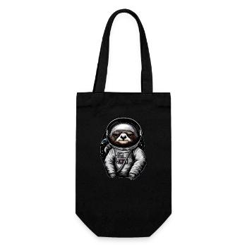 Faultier Astronaut - Weltraum Tier Design - Geschenkbeutel für Flaschen - Schwarz - Vorne