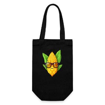 Kawaii corn with nerd glasses: Cobsmart - Gift Bag for Bottles - black - Front
