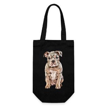 OLD ENGLISH BULLDOG Dog Dogs Bulldog - Gift Bag for Bottles - black - Front