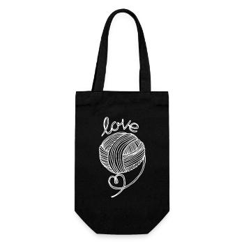 Yarn Lover Funny Wool Heart Funny Knitting crochet - Sac à bouteille - noir - Devant