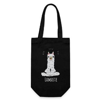 Sommer Yoga Trend Cooler Spruch Lamaste Yogi Lama - Geschenkbeutel für Flaschen - Schwarz - Vorne