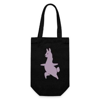 Lama Alpaka Workout Yoga Silhouette Minimalistisch - Geschenkbeutel für Flaschen - Schwarz - Vorne