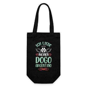 Ich liebe meinen Argentinischen Hund - Geschenkbeutel für Flaschen - Schwarz - Vorne