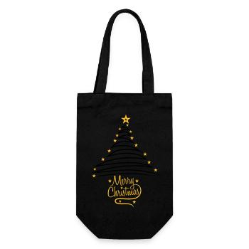 logo sapin sapin sapin sapin étoilé heureux - Sac à bouteille - noir - Devant