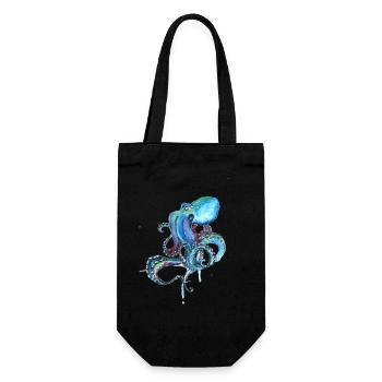 kraake octopus tentacal illu fish octopus ora - Gift Bag for Bottles - black - Front