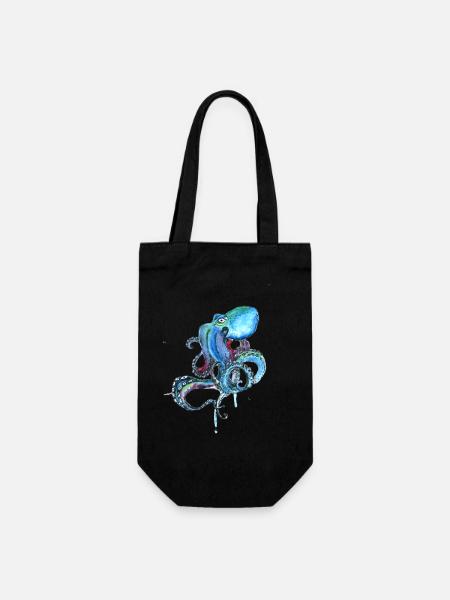 kraake octopus tentacal illu fish octopus ora - Gift Bag for Bottles - black