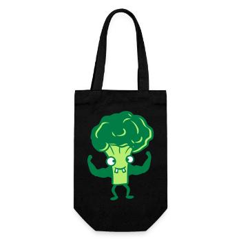 brocoli bodybuilder muscles forts vitamines saines - Sac à bouteille - noir - Devant