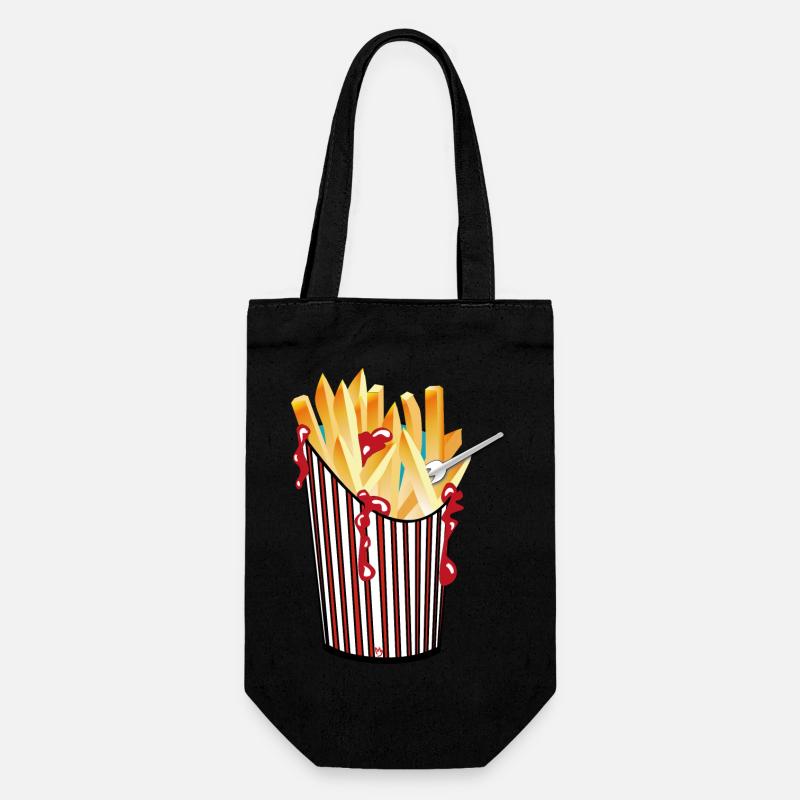 Pommes - Geschenkbeutel für Flaschen - Schwarz