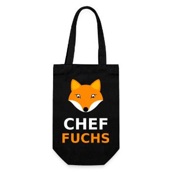 Chef Fuchs - Geschenkbeutel für Flaschen - Schwarz - Vorne