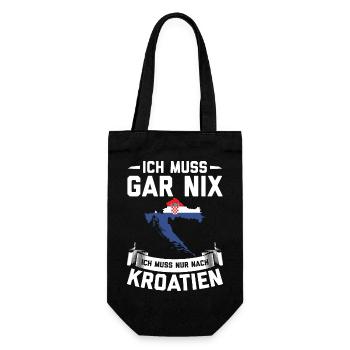 Kroatien Urlaub | Kroate Kroatisch Balkan Geschenk - Geschenkbeutel für Flaschen - Schwarz - Vorne