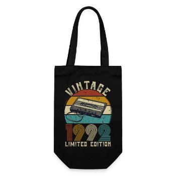 1992 Vintage Birthday Retro Vintage Gift - Gift Bag for Bottles - black - Front