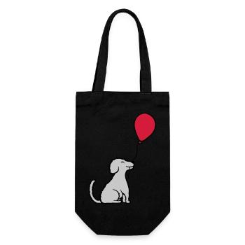 Balloon dog cool sitting - Gift Bag for Bottles - black - Front