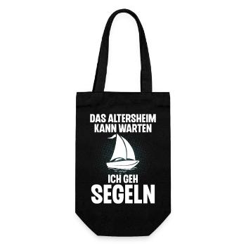 Segeln Segler Segelboot Rentner - Geschenkbeutel für Flaschen - Schwarz - Vorne