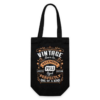 Cadeau d'anniversaire, Vintage né en Décembre 1955 - Sac à bouteille - noir - Devant