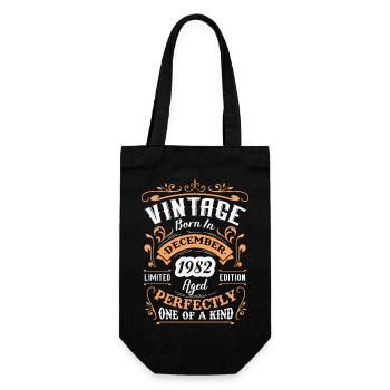 Cadeau d'anniversaire, Vintage né en Décembre 1982 - Sac à bouteille - noir - Devant