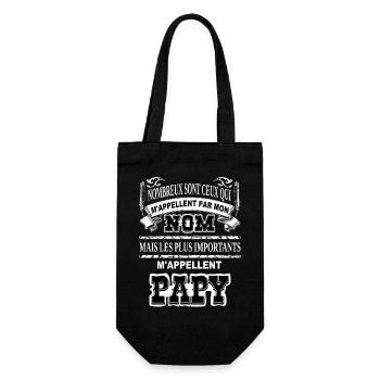 Meilleur grand-père papou cadeau humour papi papy - Sac à bouteille - noir - Devant