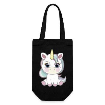 Idée cadeau Bébé Licorne - Sac à bouteille - noir - Devant