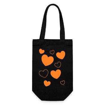 Heart Pattern Heart Pattern Gift Heart Pattern - Gift Bag for Bottles - black - Front