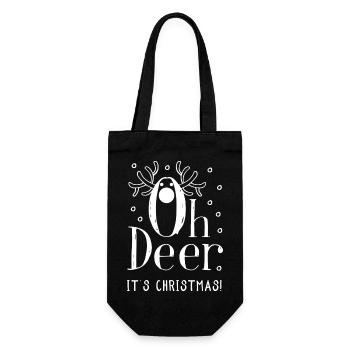 Oh Deer It s Chritsmas - Noël des rennes - Sac à bouteille - noir - Devant