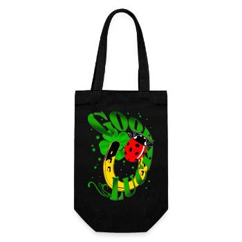 GOOD LUCK Horseshoe Clover Ladybug - Gift Bag for Bottles - black - Front