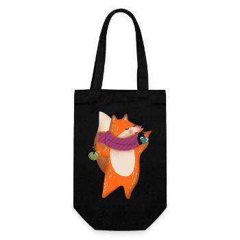 Fox Christmas - Gift Bag for Bottles - black - Front